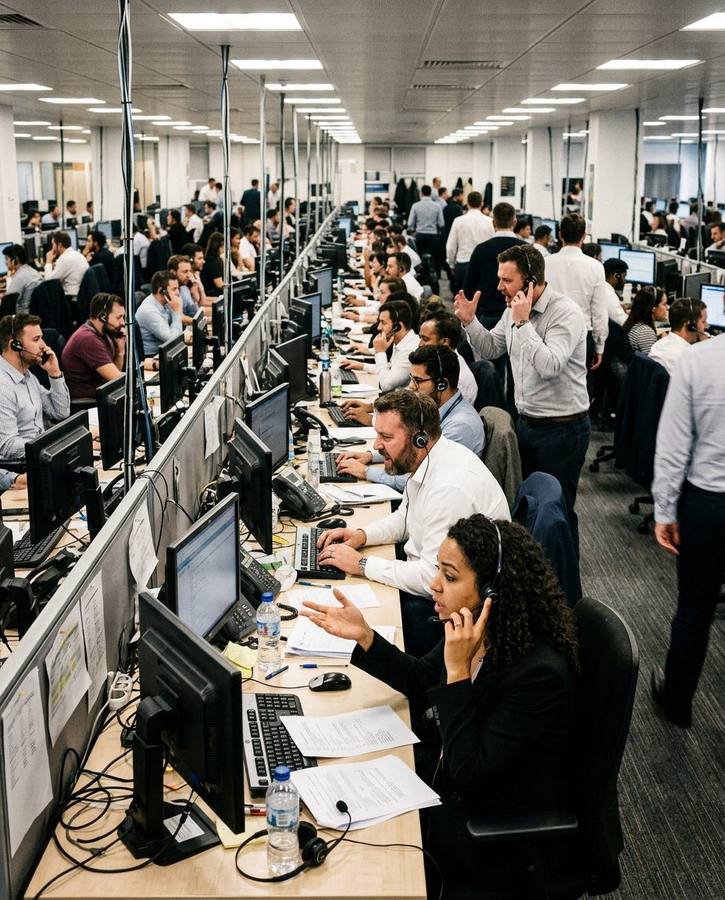 Same file, twelve brokers, one zip code.